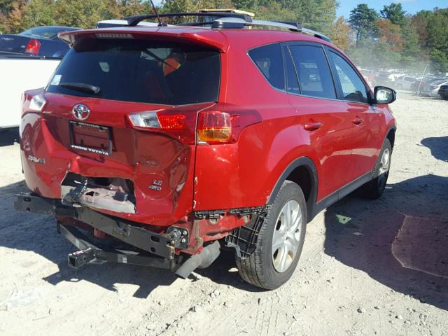 JTMBFREV5EJ000612 - 2014 TOYOTA RAV4 LE Qırmızı foto 4