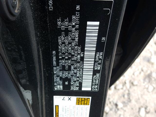 JTLKT324064126219 - 2006 TOYOTA SCION XB შავი ფოტო 10