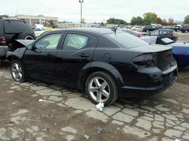 1C3CDZAB0CN141541 - 2012 DODGE AVENGER BLACK photo 3