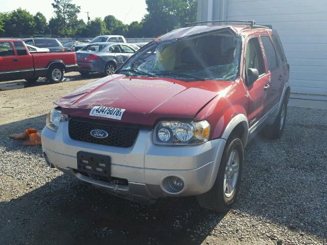 1FMCU95H46KC95990 - 2006 FORD ESCAPE HEV RED photo 2
