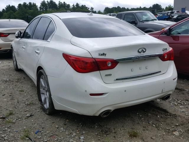 JN1AV7ARXEM703569 - 2014 INFINITI Q50 HYBRID WHITE photo 3