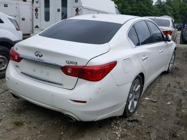 JN1AV7ARXEM703569 - 2014 INFINITI Q50 HYBRID WHITE photo 4