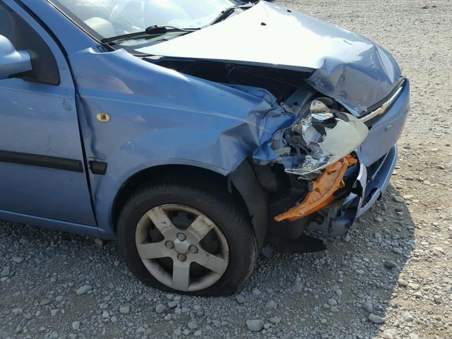 KL1TD52605B404466 - 2005 CHEVROLET AVEO BASE Көк фото 9