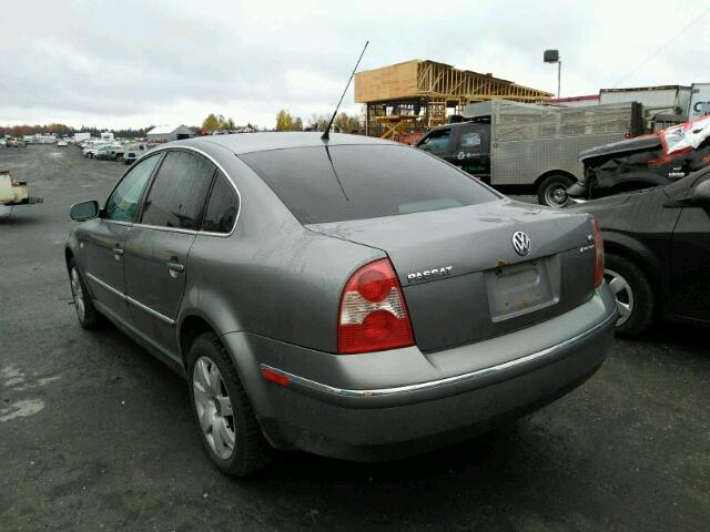 WVWTH63B73P348363 - 2003 VOLKSWAGEN PASSAT GLX GRAY photo 3