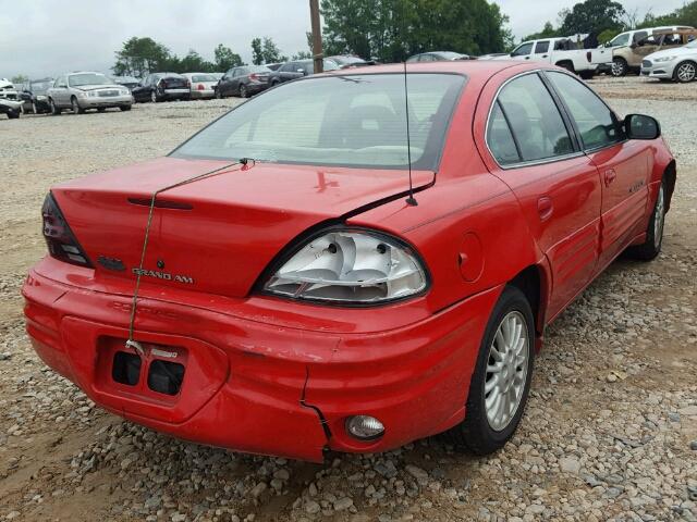 1G2NE52T0XM828360 - 1999 PONTIAC GRAND AM S RED photo 4