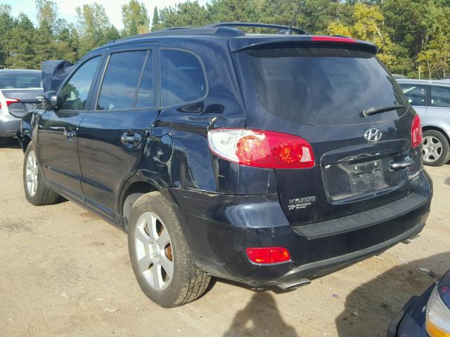 5NMSH73E77H059445 - 2007 HYUNDAI SANTA FE BLACK photo 3