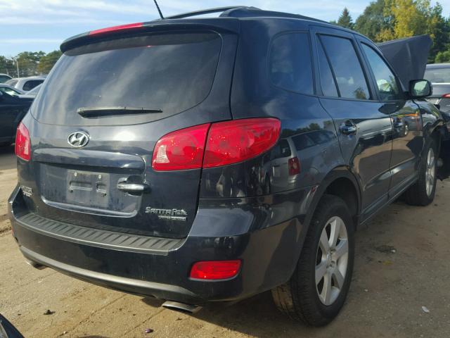 5NMSH73E77H059445 - 2007 HYUNDAI SANTA FE BLACK photo 4