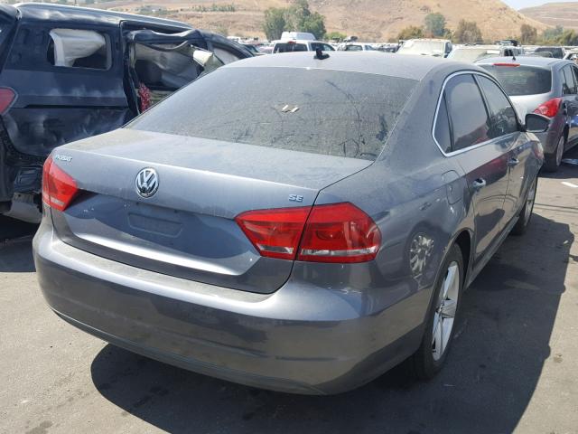 1VWBP7A34DC093693 - 2013 VOLKSWAGEN PASSAT SE CHARCOAL photo 4