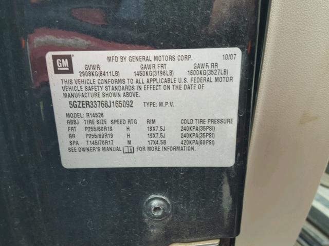 5GZER33768J165092 - 2008 SATURN OUTLOOK XR 黑色 照片 10