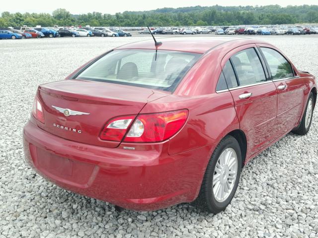 1C3LC66K97N693734 - 2007 CHRYSLER SEBRING LI RED photo 4