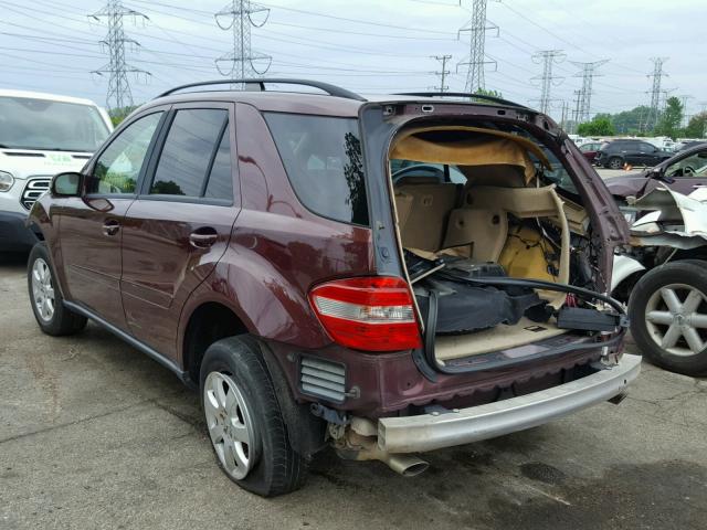 4JGBB86E16A088804 - 2006 MERCEDES-BENZ ML 350 BURGUNDY photo 3