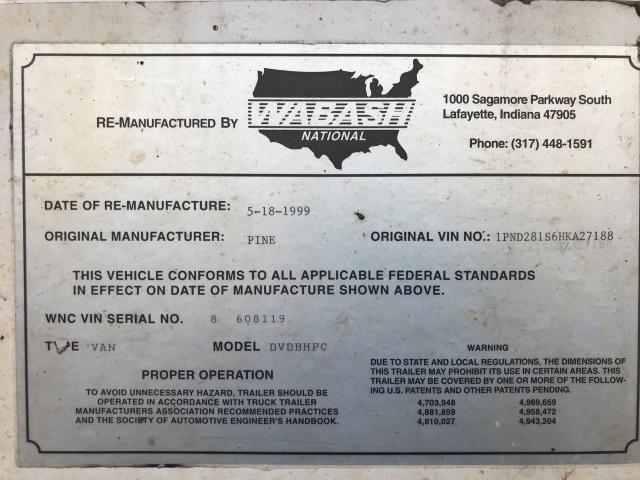 1PND281S6HKA27188 - 1987 PINES TRAILER თეთრი ფოტო 10