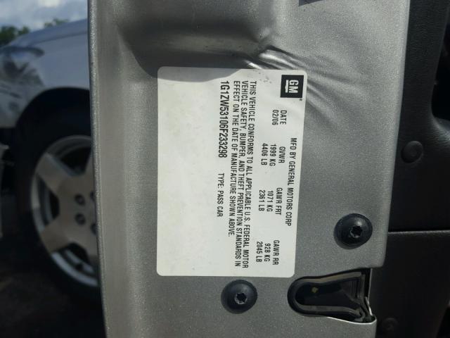 1G1ZW53106F233298 - 2006 CHEVROLET MALIBU SS SILVER photo 10