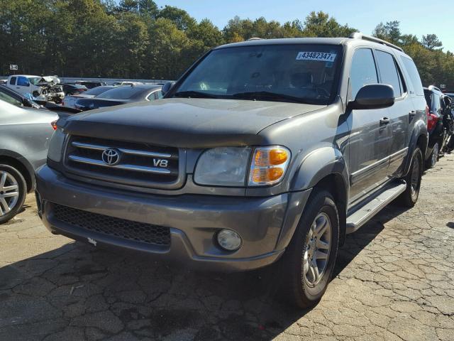 5TDZT38A93S185227 - 2003 TOYOTA SEQUOIA GRAY photo 2