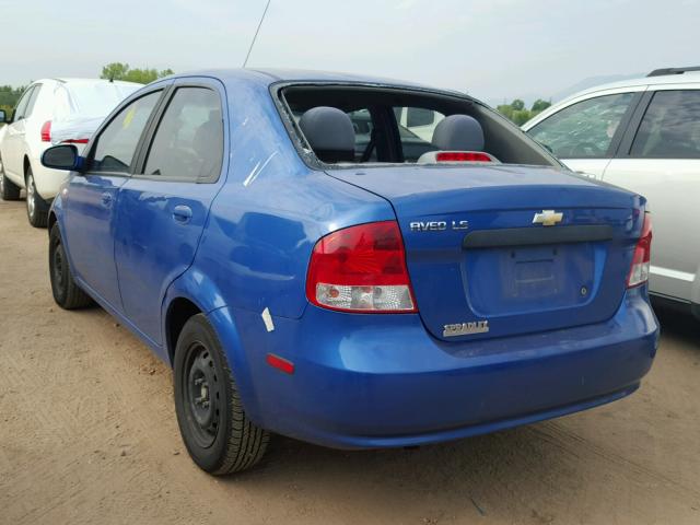 KL1TD52615B309141 - 2005 CHEVROLET AVEO BASE Niebieski zdjęcie 3