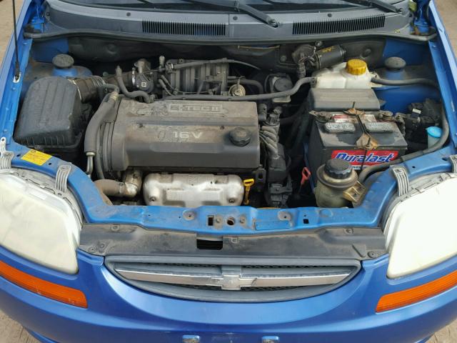KL1TD52615B309141 - 2005 CHEVROLET AVEO BASE Niebieski zdjęcie 7