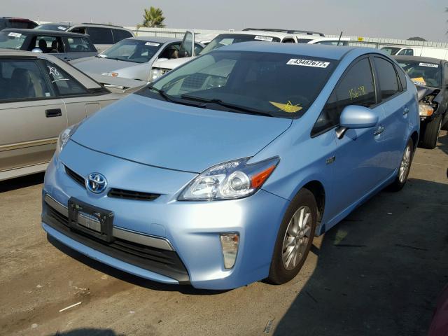 JTDKN3DPXE3051241 - 2014 TOYOTA PRIUS PLUG BLUE photo 2