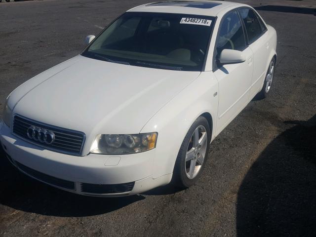 WAUJC68E94A231202 - 2004 AUDI A4 1.8T WHITE photo 2