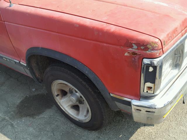 1GCCS19R6M2313773 - 1991 CHEVROLET S TRUCK S1 RED photo 9
