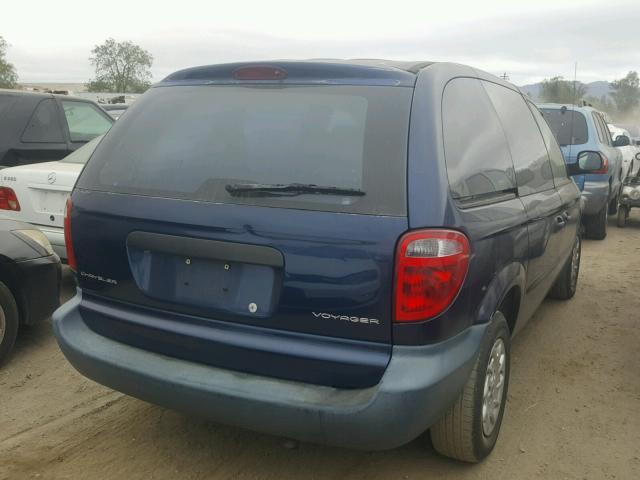 1C4GJ25B32B511050 - 2002 CHRYSLER VOYAGER BLUE photo 4