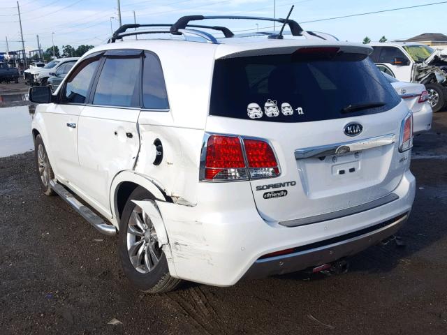 5XYKW4A28CG261275 - 2012 KIA SORENTO SX WHITE photo 3