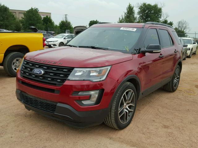 1FM5K8GT1GGC26981 - 2016 FORD EXPLORER S RED photo 2