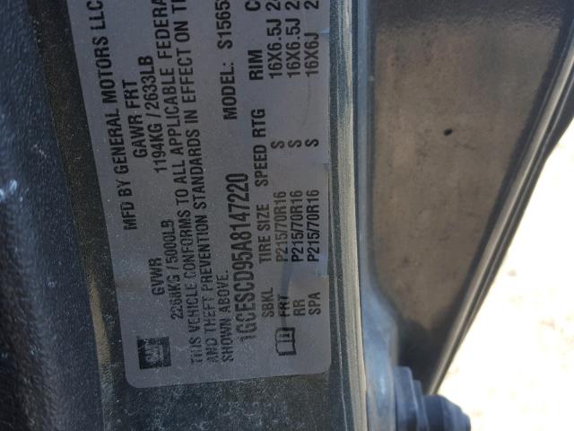 1GCESCD95A8147220 - 2010 CHEVROLET COLORADO L GRAY photo 10