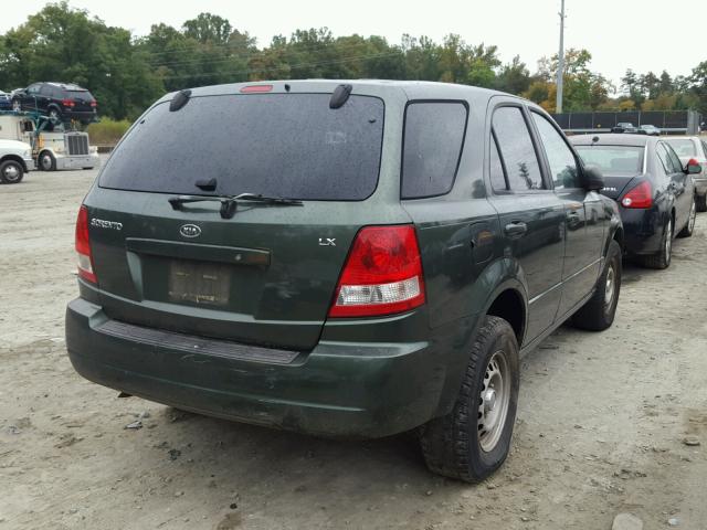 KNDJC733235165520 - 2003 KIA SORENTO EX GREEN photo 4