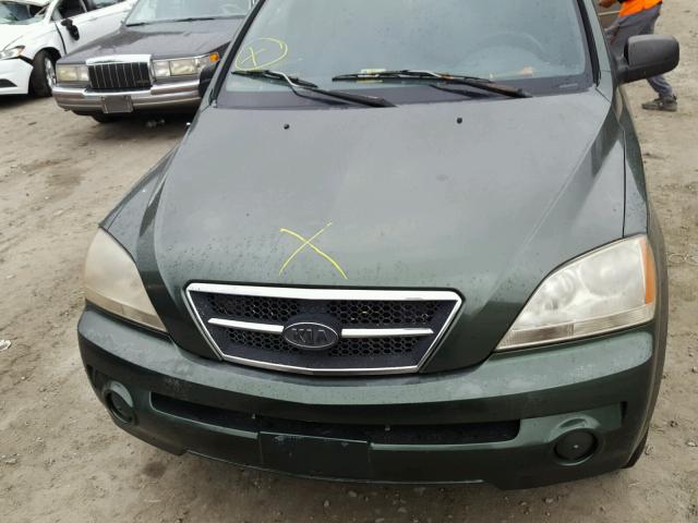 KNDJC733235165520 - 2003 KIA SORENTO EX GREEN photo 7