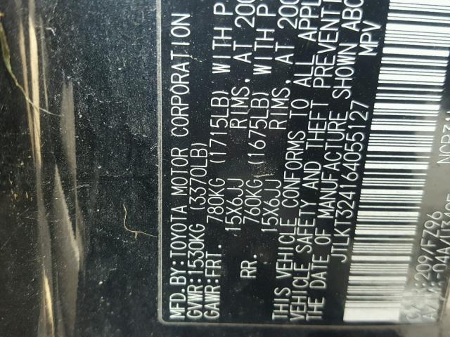 JTLKT324164055127 - 2006 TOYOTA SCION XB Schwarz Foto 10