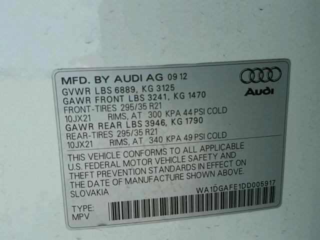 WA1DGAFE1DD005917 - 2013 AUDI Q7 PRESTIG BLUE photo 10