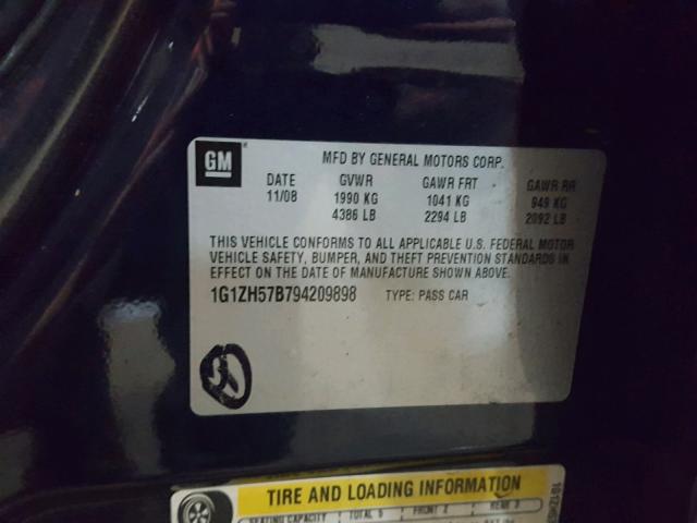 1G1ZH57B794209898 - 2009 CHEVROLET MALIBU 1LT BLUE photo 10