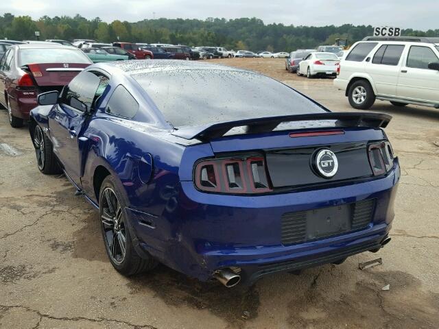 1ZVBP8CFXE5282383 - 2014 FORD MUSTANG GT BLUE photo 3