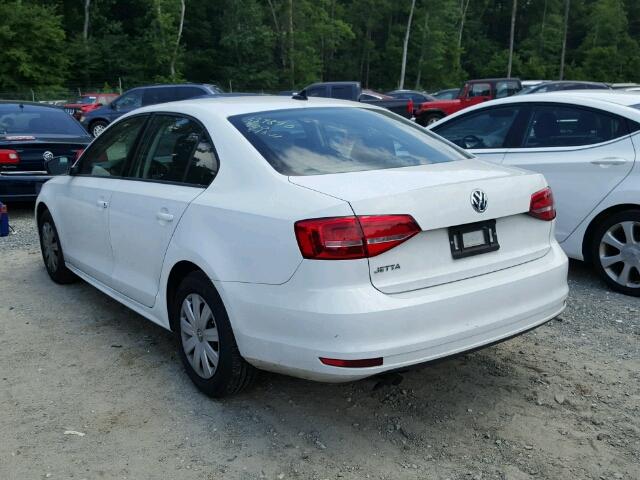 3VW2K7AJ7FM288086 - 2015 VOLKSWAGEN JETTA BASE Սպիտակ լուսանկար 3