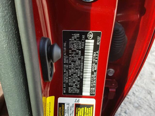 4T1BF1FK8HU811180 - 2017 TOYOTA CAMRY LE 红色 照片 10