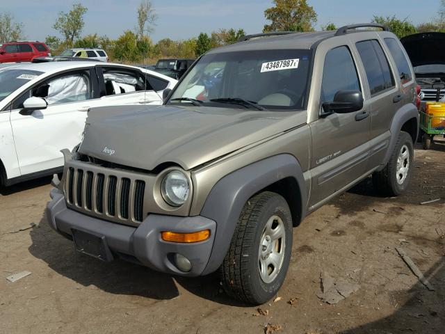 1J4GL48K33W656210 - 2003 JEEP LIBERTY SP BEIGE photo 2