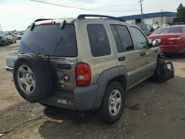 1J4GL48K33W656210 - 2003 JEEP LIBERTY SP BEIGE photo 4