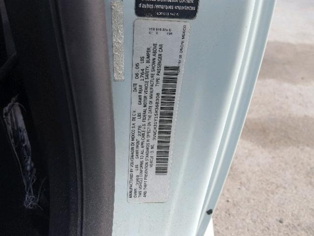 3VWCM31Y15M368308 - 2005 VOLKSWAGEN NEW BEETLE 蓝色 照片 10