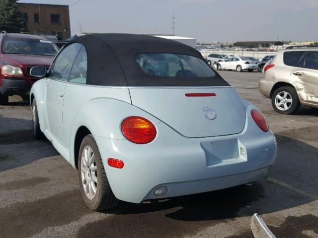 3VWCM31Y15M368308 - 2005 VOLKSWAGEN NEW BEETLE 蓝色 照片 3
