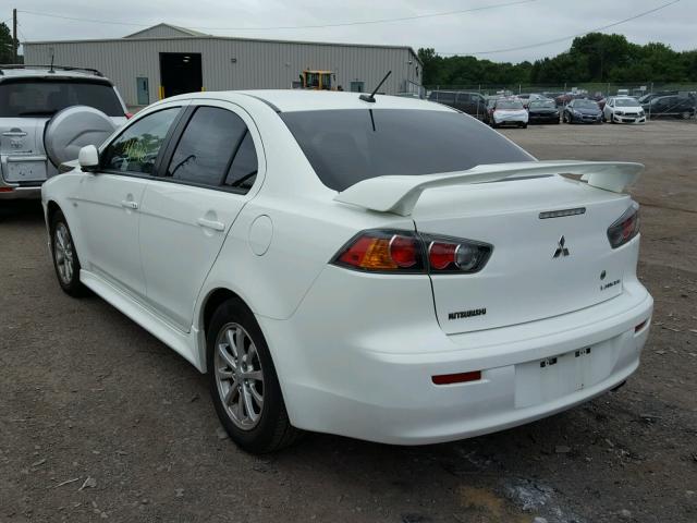 JA32U2FU1AU028160 - 2010 MITSUBISHI LANCER ES/ WHITE photo 3