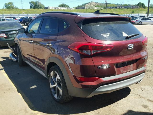 KM8J3CA20HU531714 - 2017 HYUNDAI TUCSON LIM MAROON photo 3