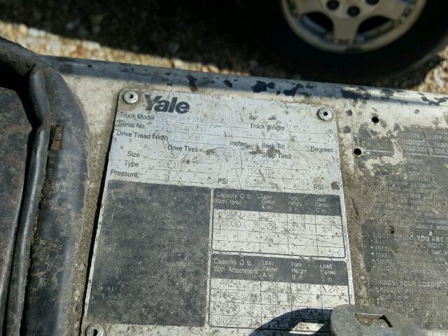 00000000000038787 - 1997 YALE FORKLIFT WHITE photo 10