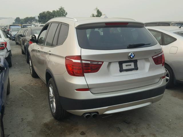 5UXWX9C54E0D26393 - 2014 BMW X3 XDRIVE2 SILVER photo 3