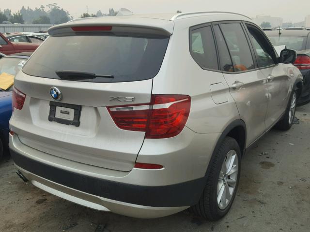 5UXWX9C54E0D26393 - 2014 BMW X3 XDRIVE2 SILVER photo 4