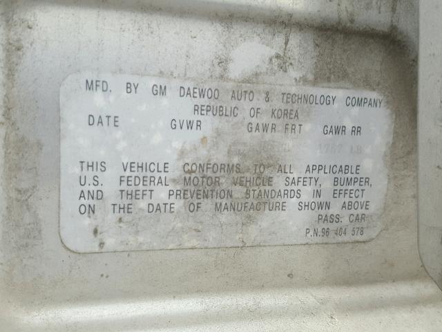 KL1TD52665B356861 - 2005 CHEVROLET AVEO BASE Gümüş foto 10