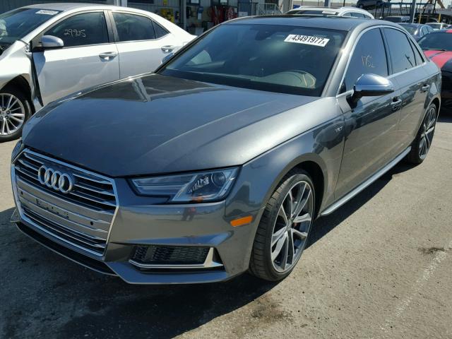 WAUB4AF46JA002230 - 2018 AUDI S4 GRAY photo 2