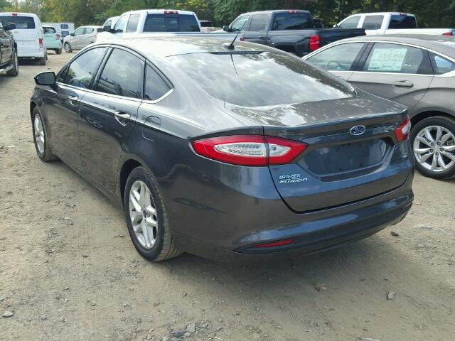 3FA6P0H79FR113614 - 2015 FORD FUSION SE GRAY photo 3