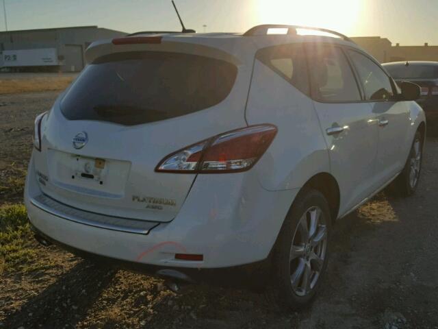 JN8AZ1MW1CW232966 - 2012 NISSAN MURANO S WHITE photo 4