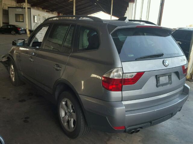 WBXPC93437WF10364 - 2007 BMW X3 3.0SI SILVER photo 3