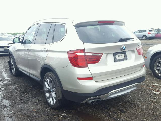 5UXWX7C56H0U39963 - 2017 BMW X3 XDRIVE3 SILVER photo 3